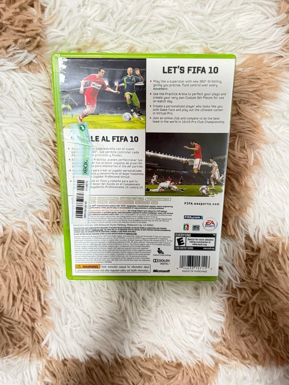 FIFA Soccer 10 (Xbox 360) - White/Green/Blue. USED LIKE NEW.